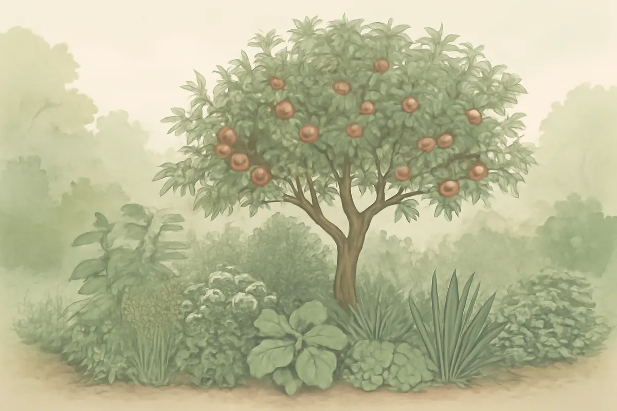 Concevoir une guilde de plantes en permaculture : associations, strates et exemple de jardin-forêt