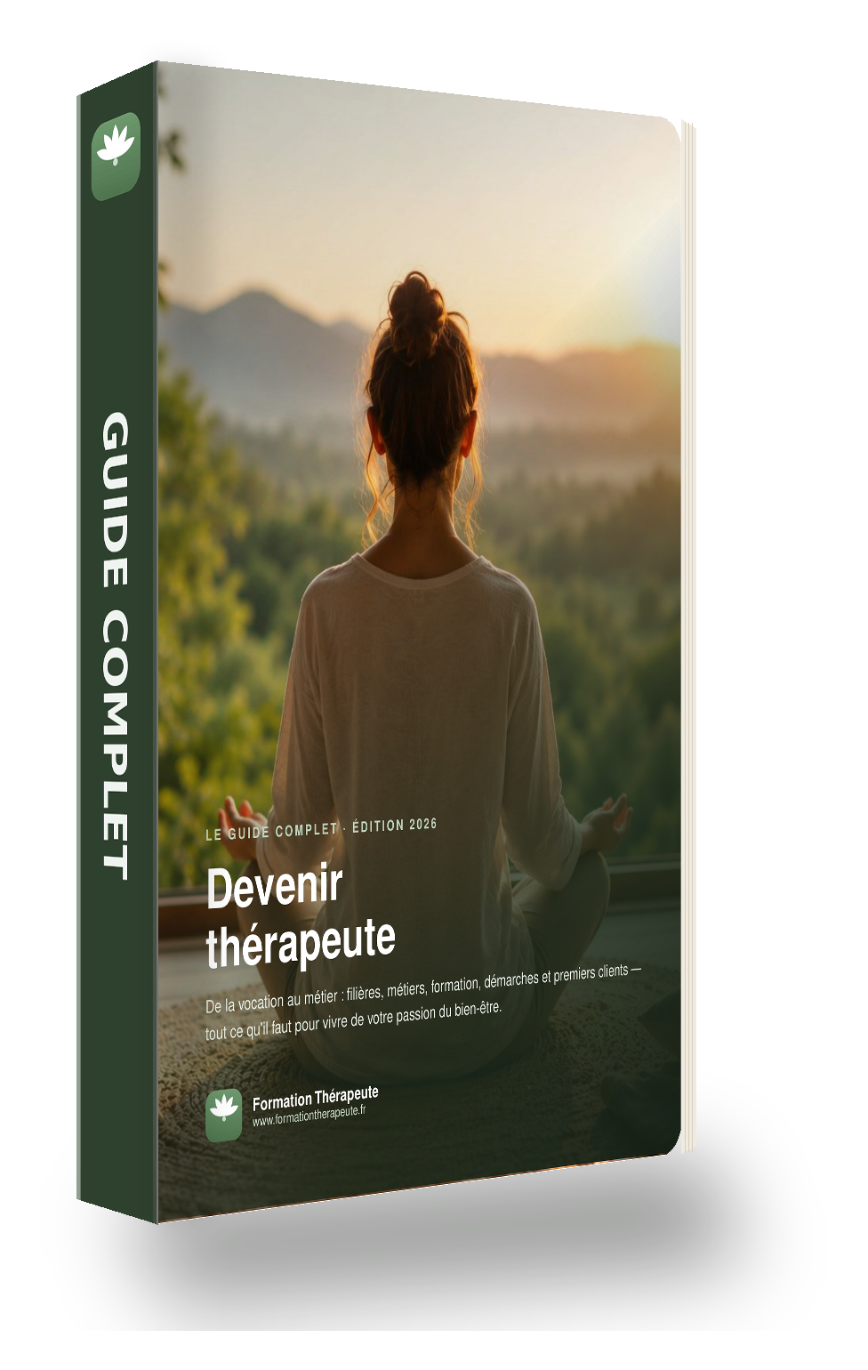 Couverture du guide PDF gratuit « Devenir thérapeute »